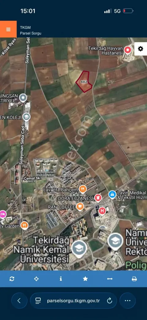 Sahibinden Tekirdağ Süleymanpaşa Köseilyas Mahallesi’nde, Yatırım Değeri Yüksek 20.000 M² (20 Dönüm) Tarla Satı
