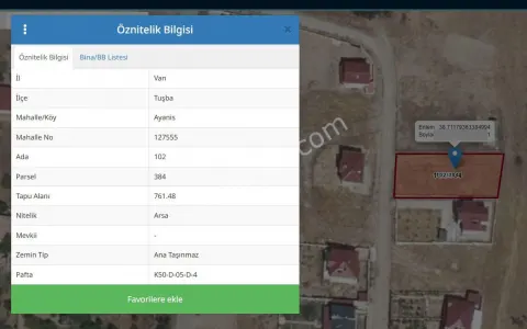 Sahibinden Ayanıs'ta 761 M² Göl Manzaralı Arsa – Acil Satılık