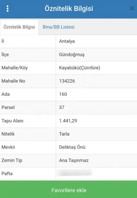 Sahibinden Antalya Gündogmuş Kayabüku