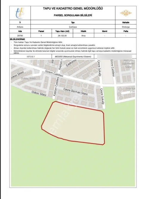 Sahibinden Çankaya Dodurga 24 Katlı Projede 4+1 Getirili Kupon Arsa