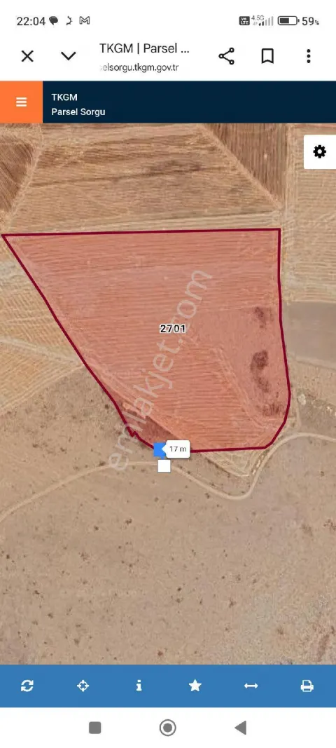 Sahibinden Konya Sarayönü Özkent'te 55.000 M² Ekilir Dikilir Tarla | Takaslı
