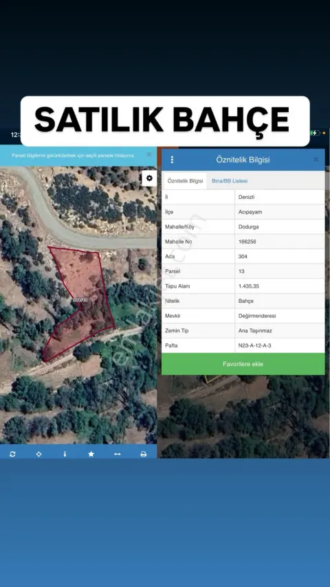 Sahibinden Denizli Dodurga Mahallesinde 1435 M2