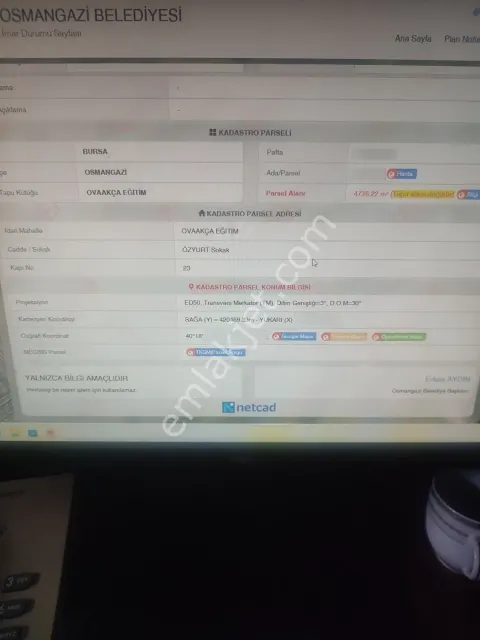 Sahibinden Uygun Fiyatlı Ovaakçada Hisseli Tapu Arsa.