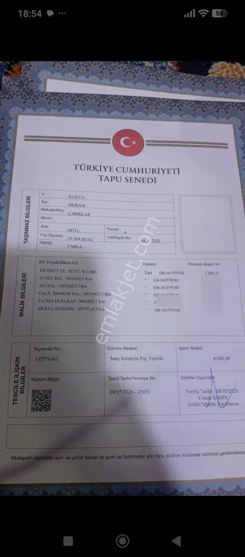 Sahibinden Satılık Tarla