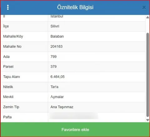 Sahibinden İstanbul Silivri Balaban'daki Arsamız Satılıktır