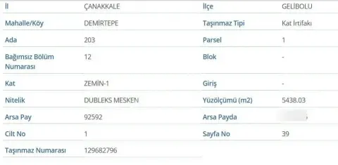 Gelibolu Demirtepe 236 Metrekare Sahibinden Satılık Arsa