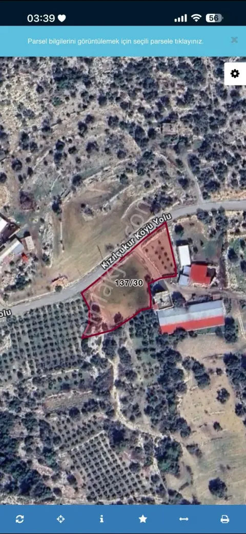 Sahibinden Kızılçukur Asfalt Yolu Cepheli 37 Metrekare Hisse
