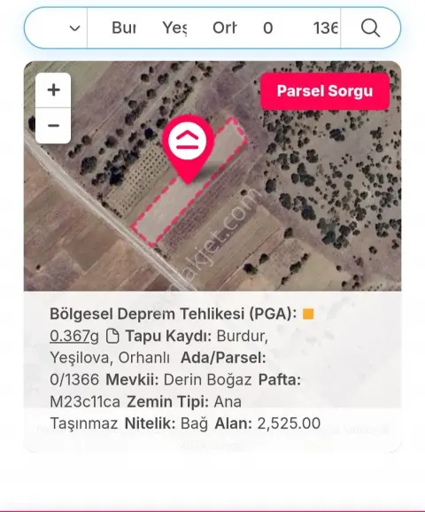 Burdur Yeşilova Orhanlı Köyü Salda Gölüne Yakın Sahibinden Satılık