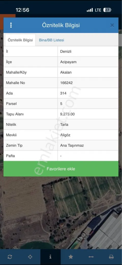Sahibinden Aynes Yakını 9 Dönüm Tarla
