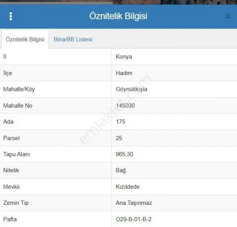 Sahibinden Konya Hadim Göynükkışla