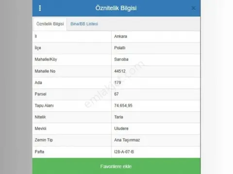 Sahibinden Sarıoba Köyünde Satılık Tarla (mevkii : Uludere)