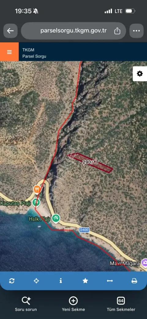 Sahibinden Kaş Kaputaş Plajı Üstü Satılık Zeytinlik