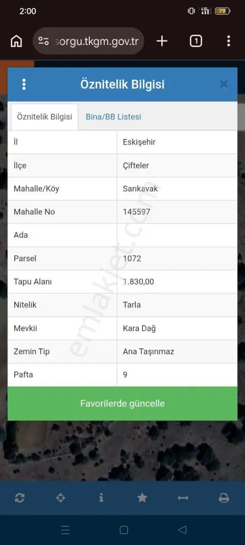 Sahibinden Eskişehir Çifteler Sarikavak Mahallesi'nde
