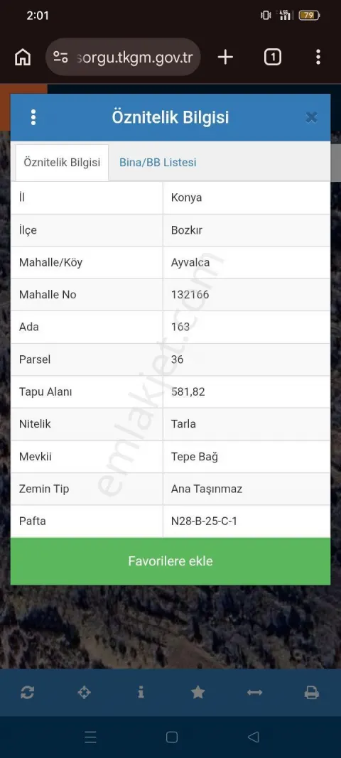 Sahibinden Konya Bozkır Ayvalca Mahallesi