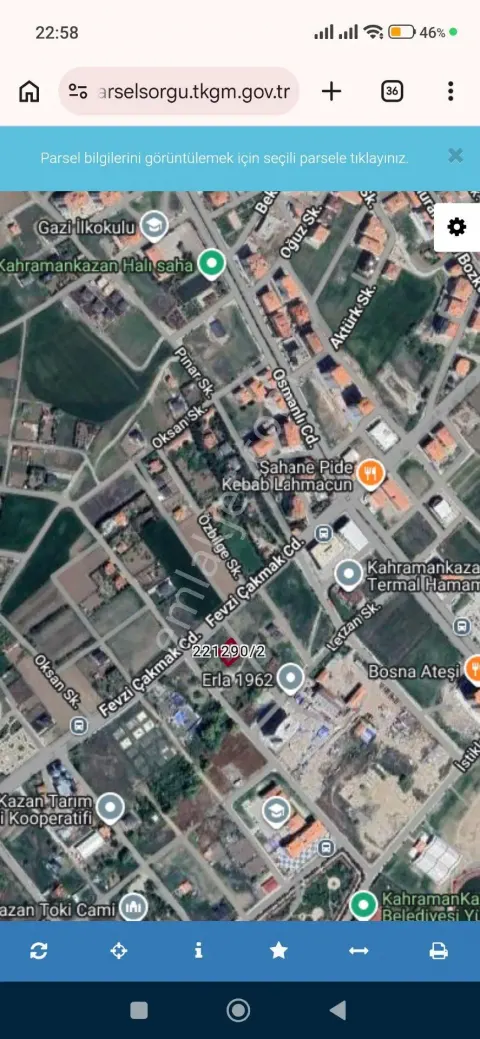 Sahibinden Kahramankazan Atatürk Mahallesi'nde 700 M² Villa İmarlı Arsa