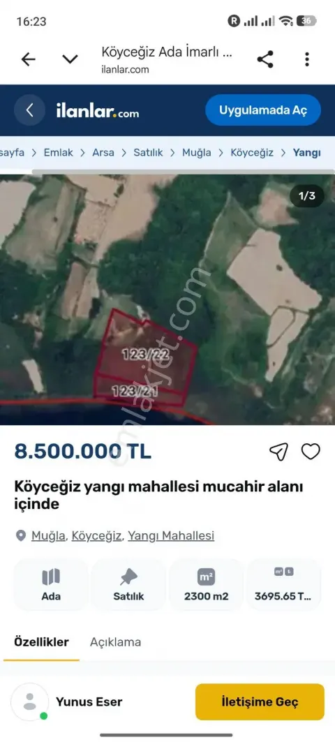 Sahibinden Köyceğiz Yangı Mahallesi Göle Sıfır Mucahir Alanı İçinde
