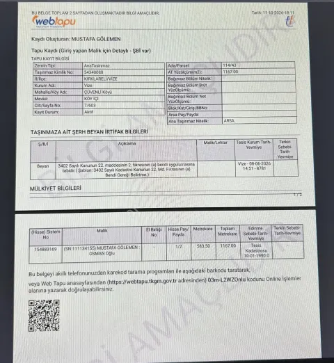 Sahibinden Hiselli Satılık Arsa