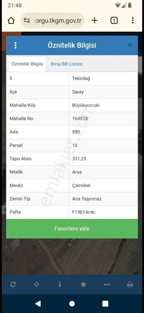 Sahibinden Saray Büyükyoncali Satilik 2.5 Kat Villa İmarli Arsa