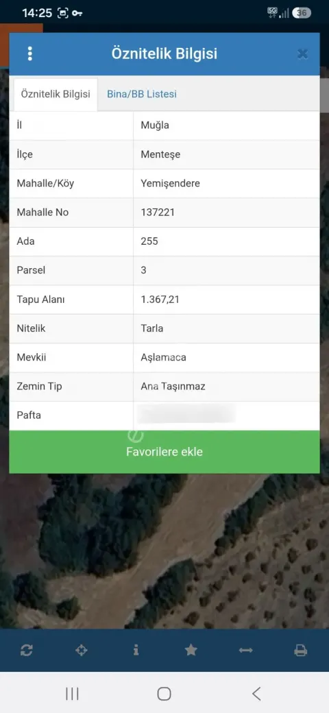 Sahibinden Menteşe Yemişendere'de Satılık