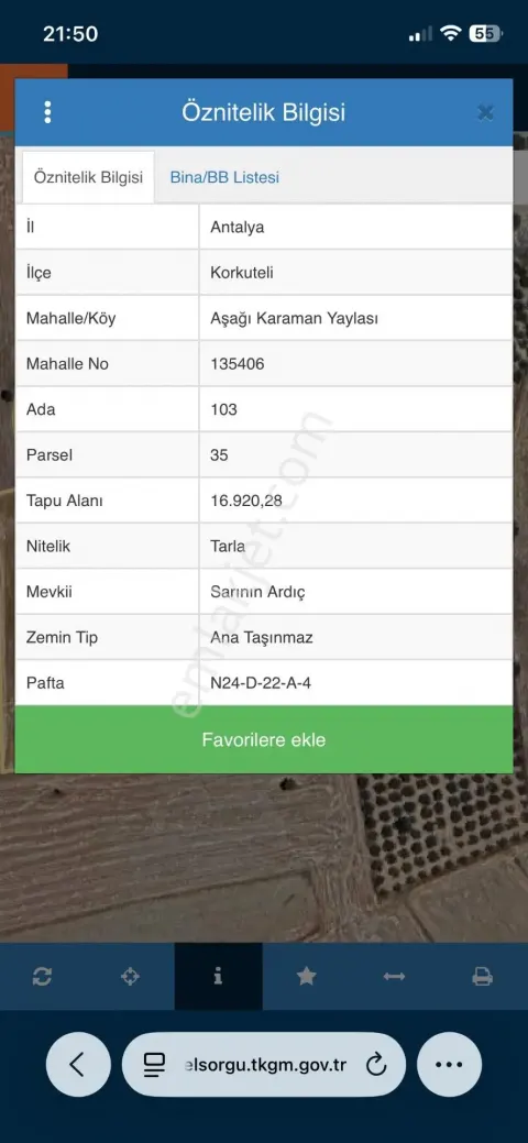 Sahibinden Korkuteli Aşağıkaraman Yaylasında Satılık 16.920 M² Geniş Tarla