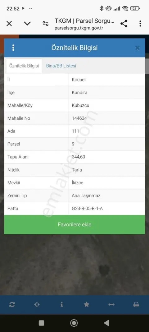 Sahibinden Kubuzcu Mahallesinde Satılık Tarla