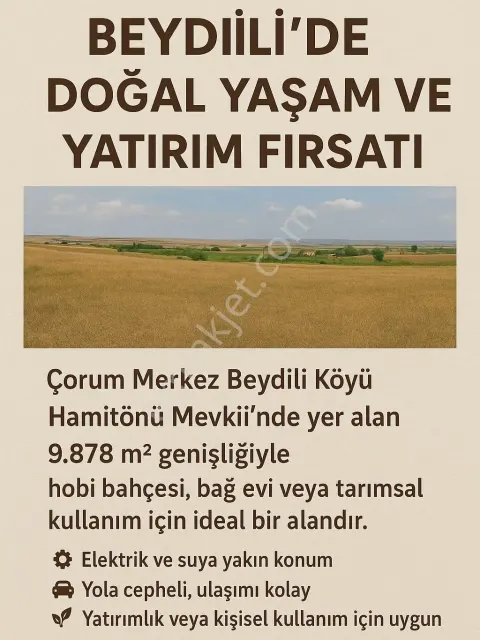 Sahibinden Yatırımlık / Hobi Bahçesine Uygun / Satılık Arazi