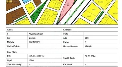 
          Sahibinden Dazkırı Esentepe Mahallesinde  4 Kat İmarlı Satılık Arsa
        