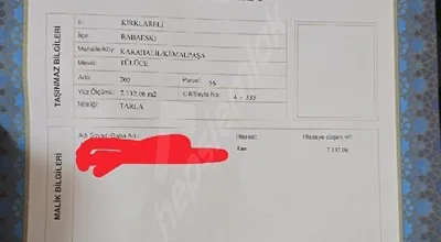 
          Acil satılık 7.132m2 tek tapu hisesiz
        