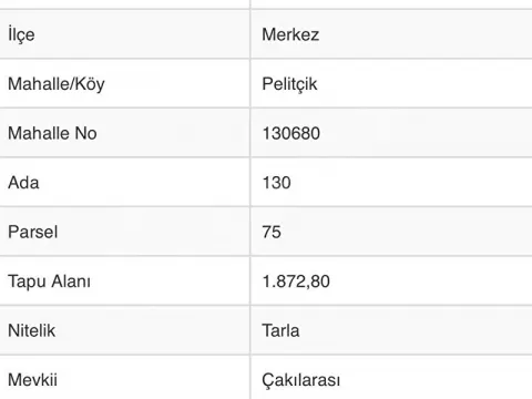 1872m2,köye 100 metre,panoramik orman manzaralı,takaslı