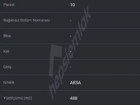 ACİL SATILIK ARSA 488MT KARE