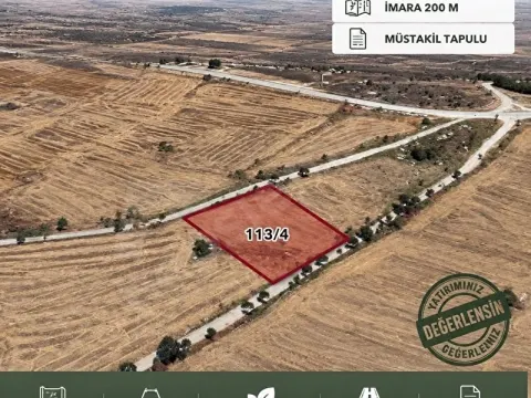 Çift Yola Cephe - İmara 200 m - Düz ve Ekilebilir - Müstakil Tapulu