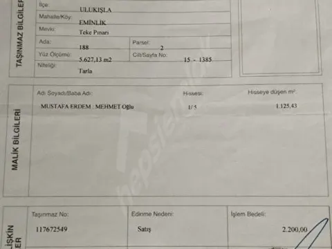 Ulukislada eminlik gişeleri yanında