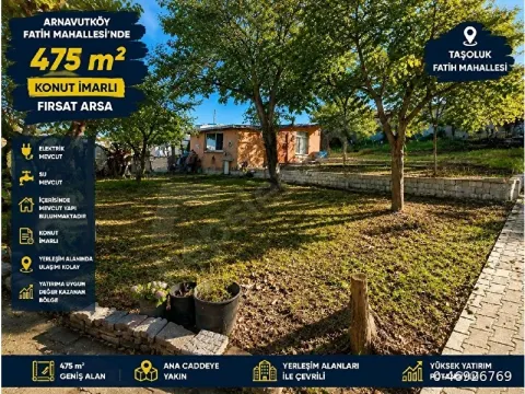 ARNAVUTKÖY TAŞOLUK FATİH MAHALLESİ'NDE 475 m² KONUT İMARLI FIRSAT ARSA