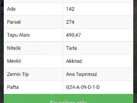 Kandıra kaymazeriklide satılık arsa
