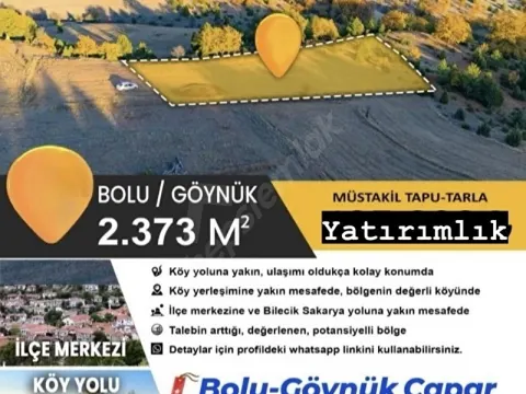 BOLU GÖYNÜk ÇAPAR' DA SATILIK  2.373 m2 TARLA