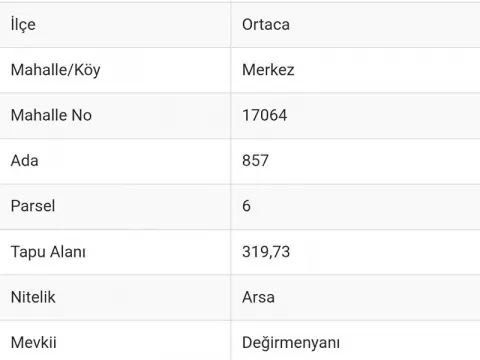 Muğla Ortaca Merkez 319,73 m² Satılık Arsa