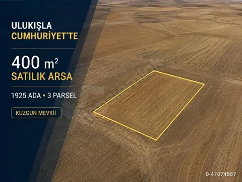Ulukışla Cumhuriyet’te 400 m² Satılık Arsa | 1925 Ada 3 Parsel