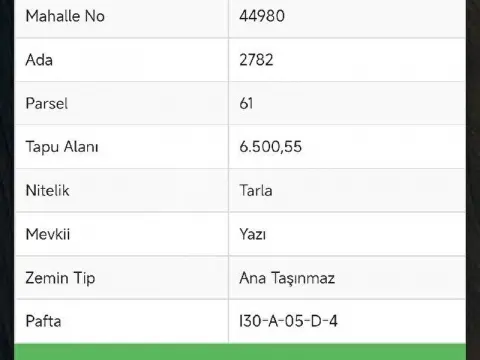 SAHİBİNDEN BÜYÜK GETİRİLİ TEK TAPU ARSA