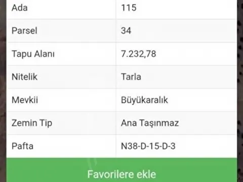 sarıbaşak'ta yatırımlık, acil ihtiyaçtan satılık, 7.232 metrekare tek tapu tarla