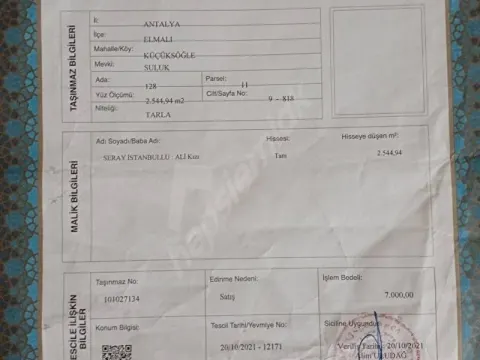 SATILIK TARLA