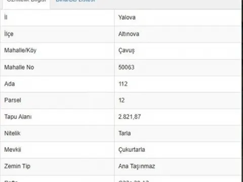 Yalova Çavuşköyde Yatırımlık Tarla