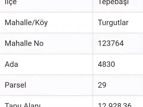 ESKİŞEHİR TEPEBAŞI TURGUTLAR' DA SATILIK TARLA