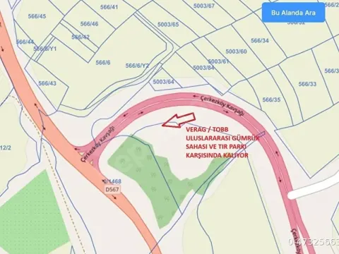 Büyükçavuşlu TEM otoyolu gişeler giriş bağlantı yolu üzerinde MÜKEMMEL KONUMDA